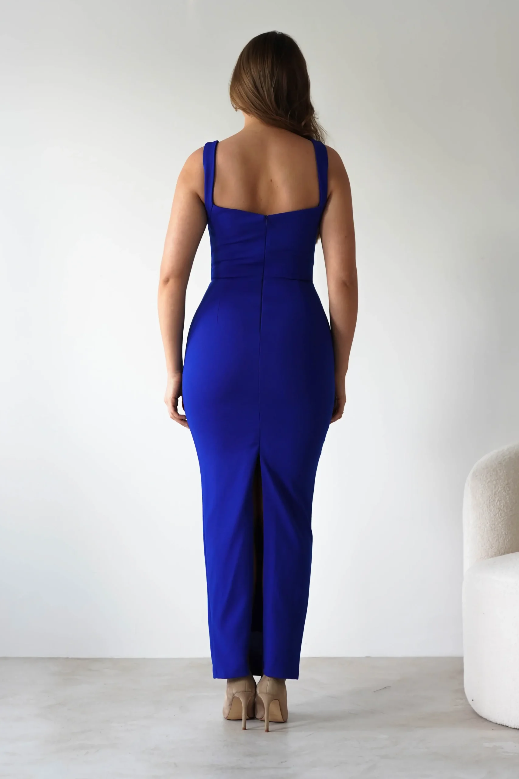 New Brooke Square Neck Maxi Dress | Royal Blue Lange Kleider|Maxikleider