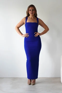 New Brooke Square Neck Maxi Dress | Royal Blue Lange Kleider|Maxikleider