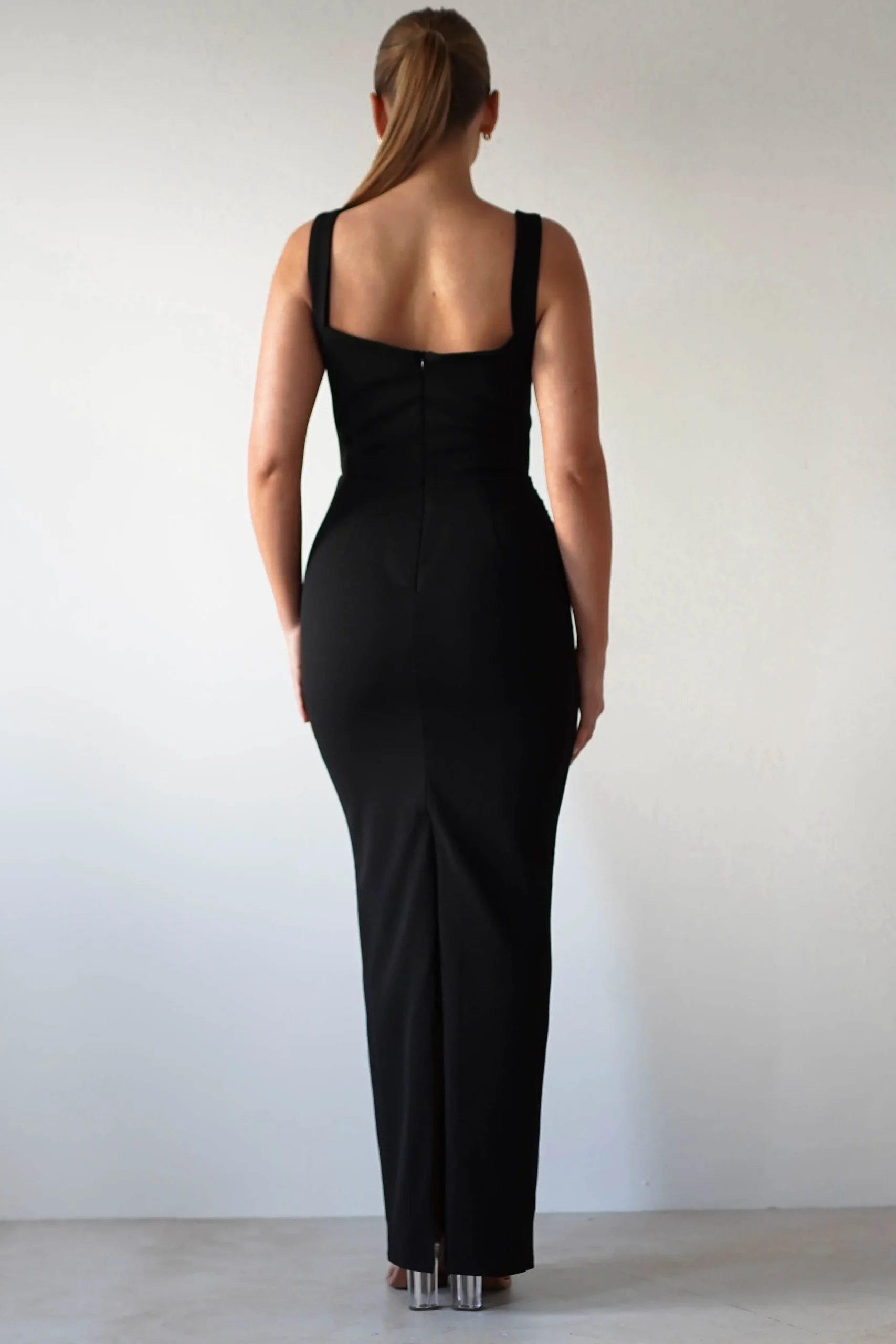 Outlet Brooke Square Neck Maxi Dress | Black Lange Kleider|Maxikleider