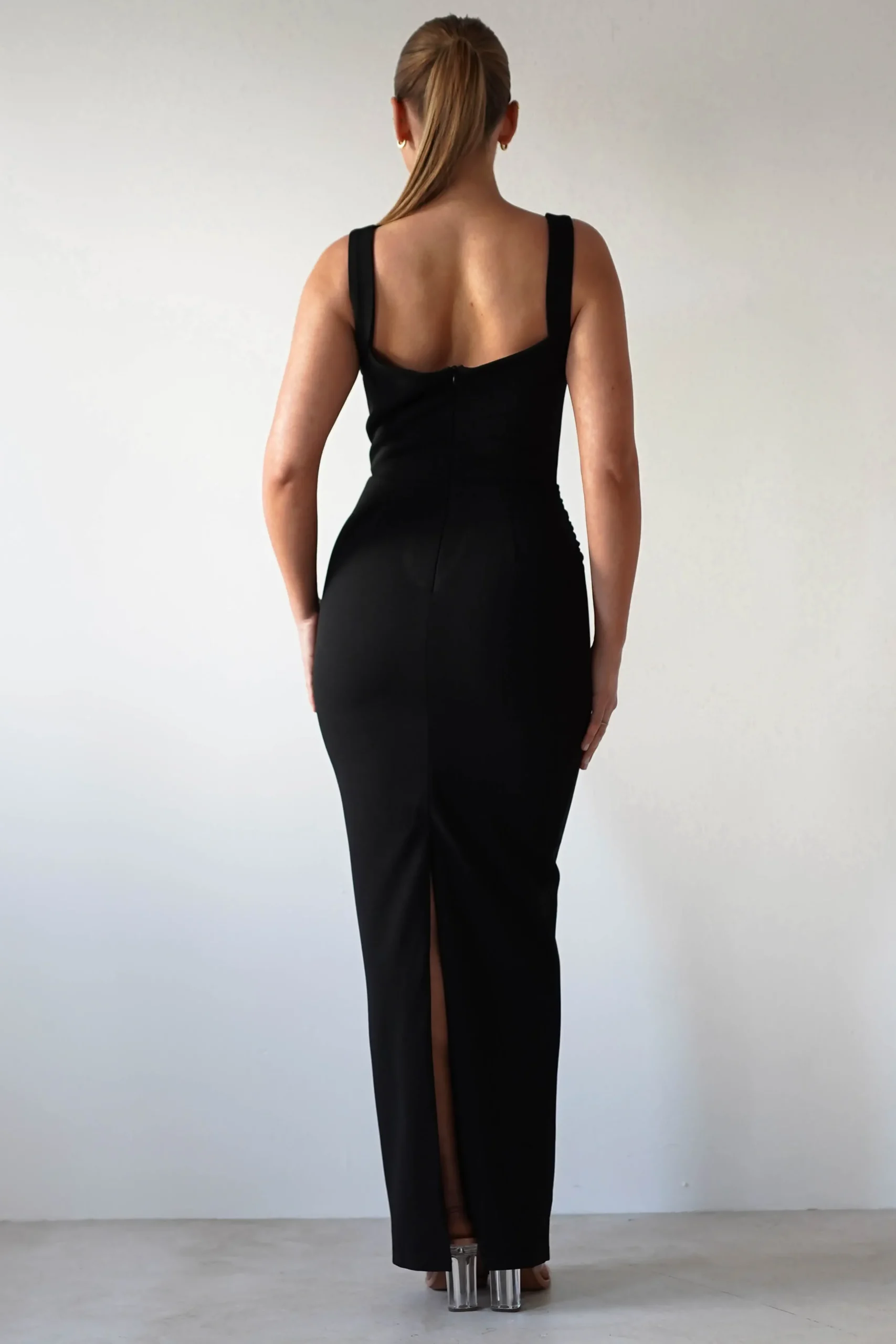 Outlet Brooke Square Neck Maxi Dress | Black Lange Kleider|Maxikleider