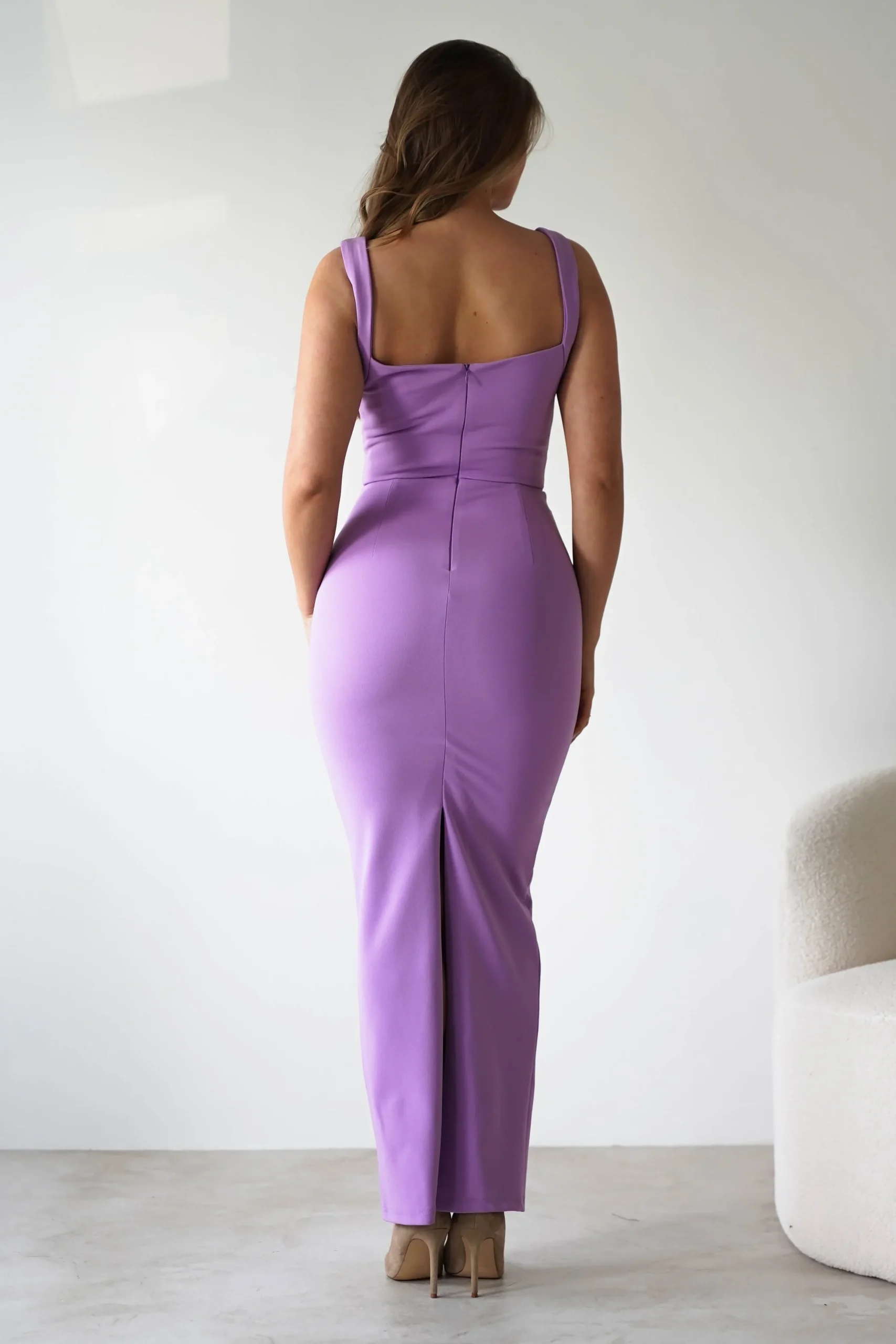 New Brooke Square Neck Maxi Dress | Lilac Lange Kleider|Maxikleider