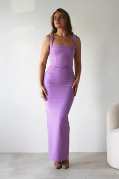 New Brooke Square Neck Maxi Dress | Lilac Lange Kleider|Maxikleider