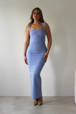 Sale Brooke Square Neck Maxi Dress | Blue Lange Kleider|Maxikleider