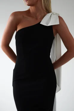 Discount Camella Bodycon Bow Detail Midi Dress | Black Mittellange Kleider|Midi-kleider