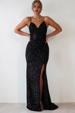 Discount Candyce Sequin Mermaid Gown | Black Sommerkleider|Sommerkleider