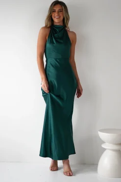Fashion Capriana Pearl Back Maxi Dress | Emerald Lange Kleider|Maxikleider