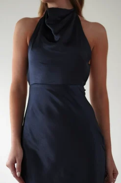Clearance Capriana Pearl Back Maxi Dress | Navy Lange Kleider|Maxikleider