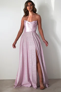 Fashion Cassia Strapless Glitter Aline Gown | Pink Sommerkleider|Sommerkleider
