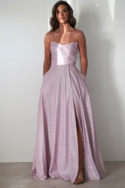 Fashion Cassia Strapless Glitter Aline Gown | Pink Sommerkleider|Sommerkleider