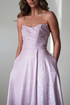 Fashion Cassia Strapless Glitter Aline Gown | Pink Sommerkleider|Sommerkleider