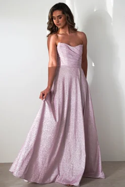 Fashion Cassia Strapless Glitter Aline Gown | Pink Sommerkleider|Sommerkleider