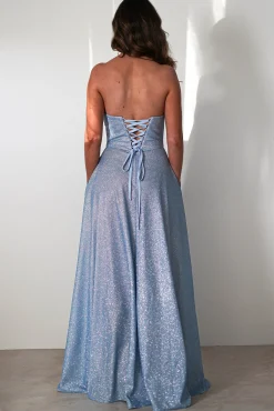 Clearance Cassia Strapless Glitter Aline Gown | Blue Sommerkleider|Sommerkleider