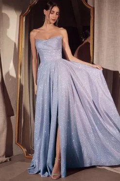 Clearance Cassia Strapless Glitter Aline Gown | Blue Sommerkleider|Sommerkleider