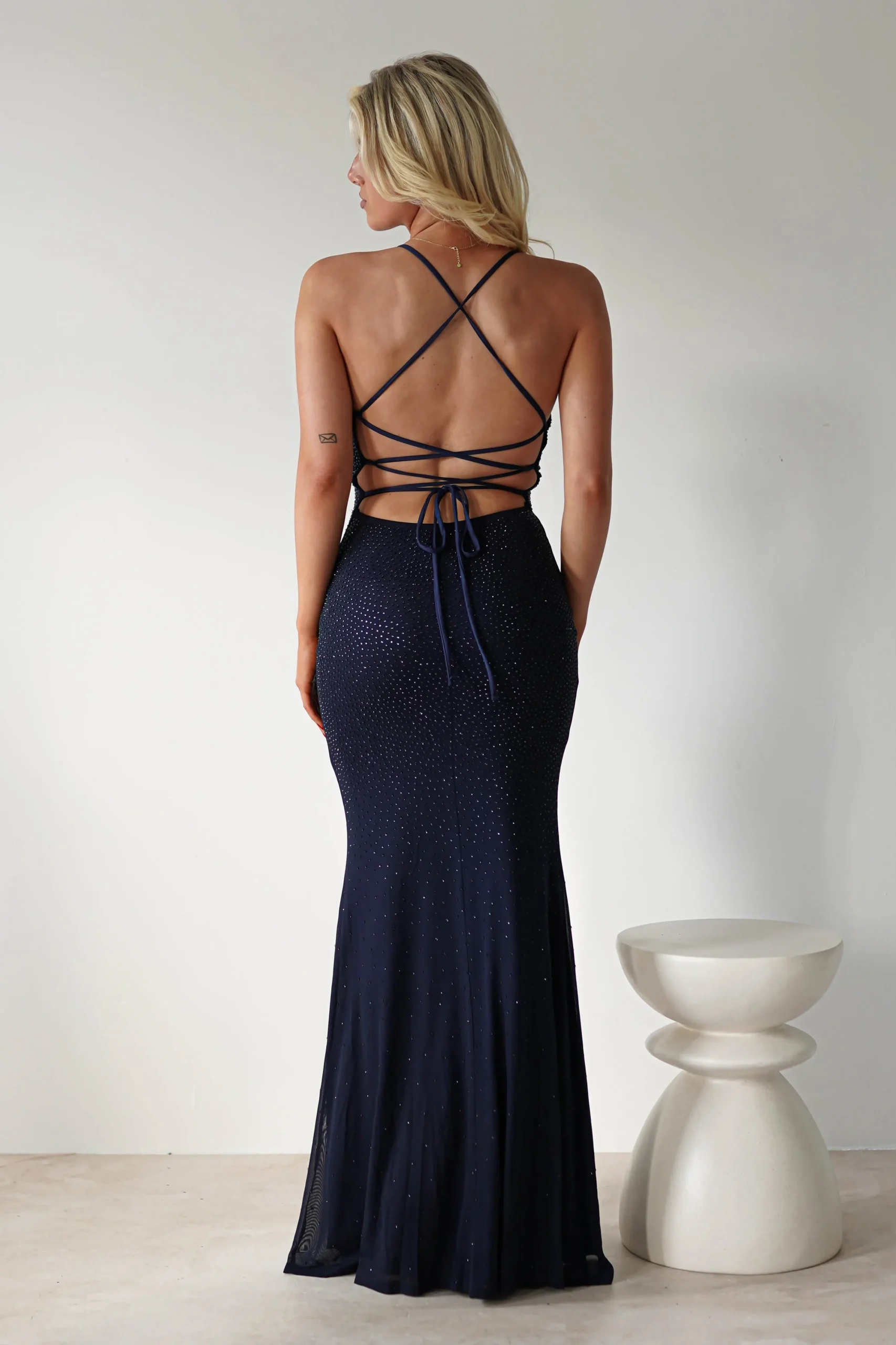 Discount Cataleya Rhinestone Bodycon Gown | Navy Sommerkleider|Sommerkleider