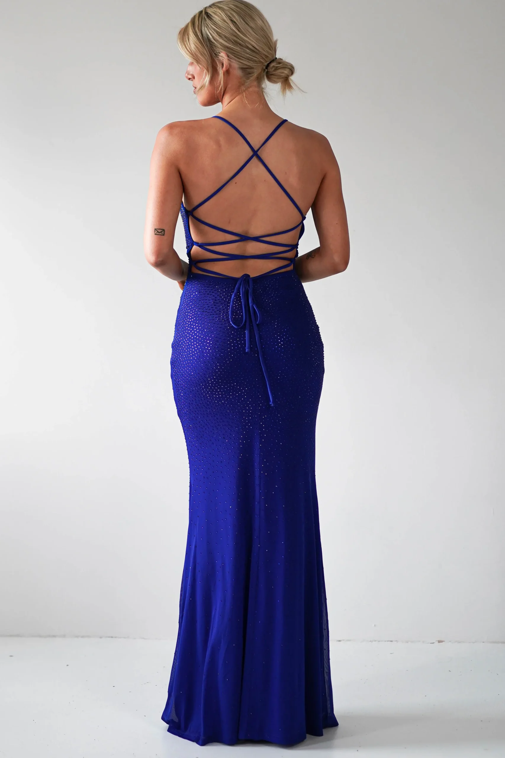 Sale Cataleya Rhinestone Bodycon Gown | Royal Blue Sommerkleider|Sommerkleider