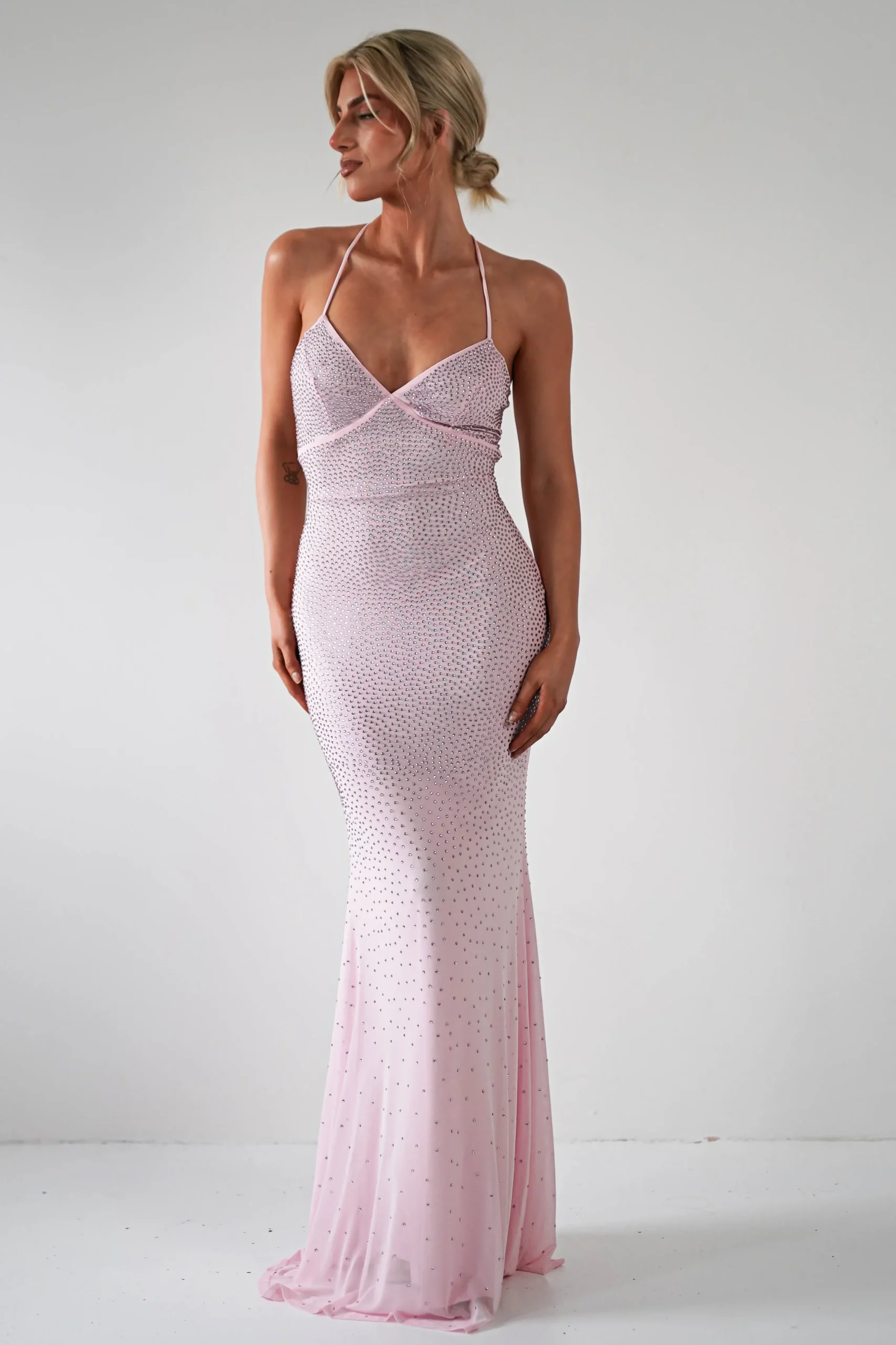 Online Cataleya Rhinestone Bodycon Gown | Pink Sommerkleider|Sommerkleider
