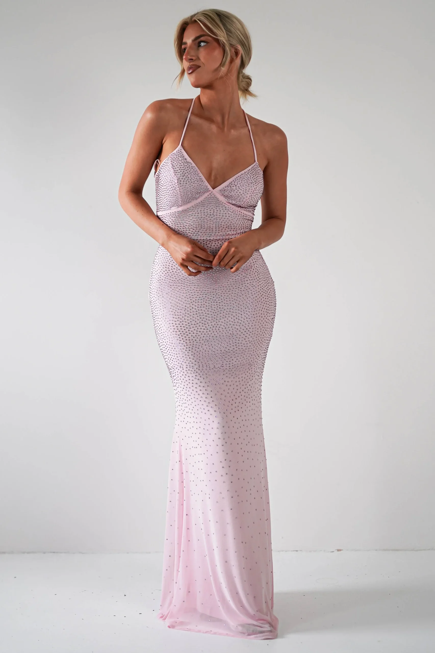 Online Cataleya Rhinestone Bodycon Gown | Pink Sommerkleider|Sommerkleider