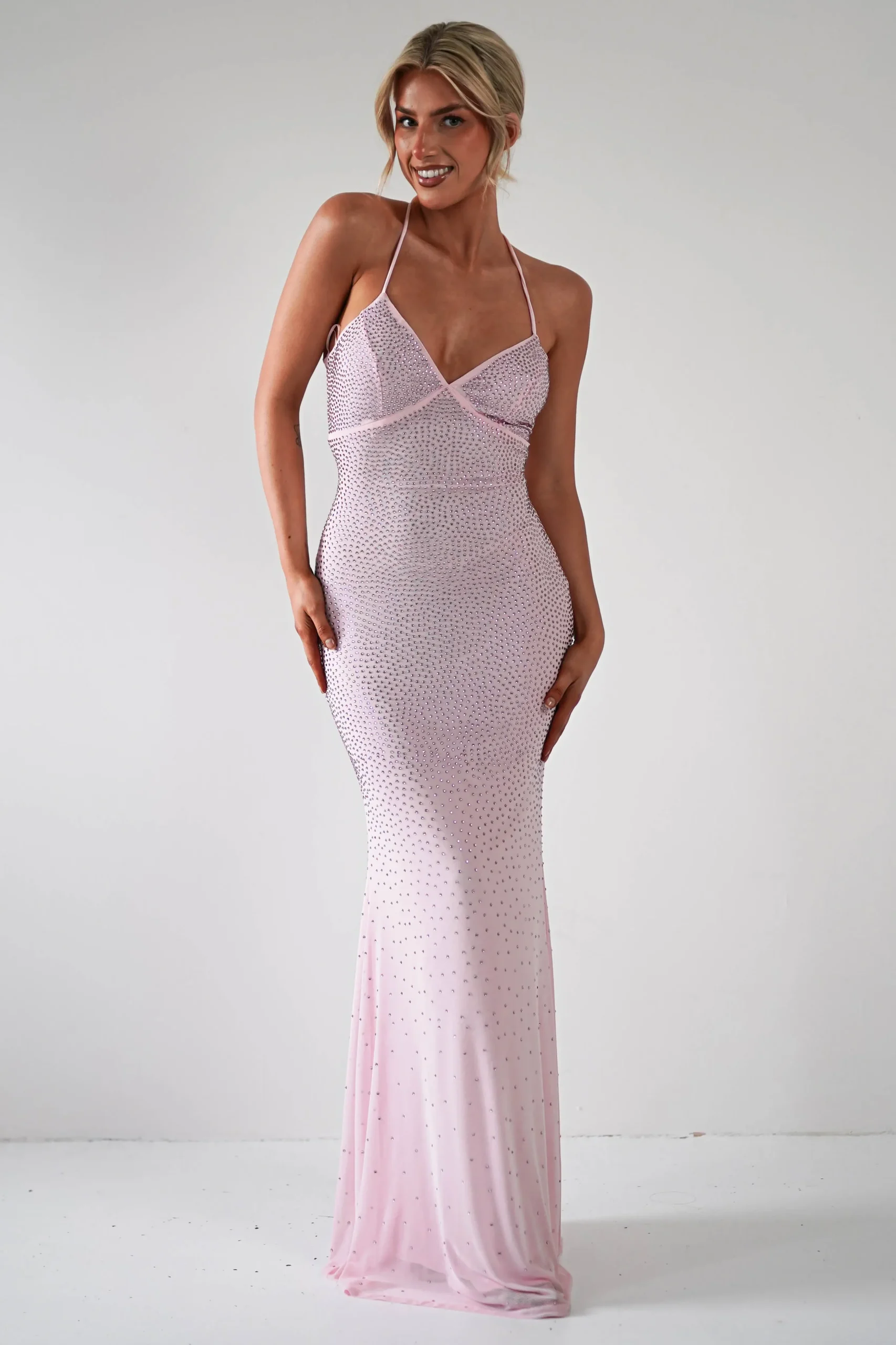 Online Cataleya Rhinestone Bodycon Gown | Pink Sommerkleider|Sommerkleider