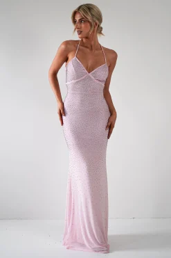 Online Cataleya Rhinestone Bodycon Gown | Pink Sommerkleider|Sommerkleider
