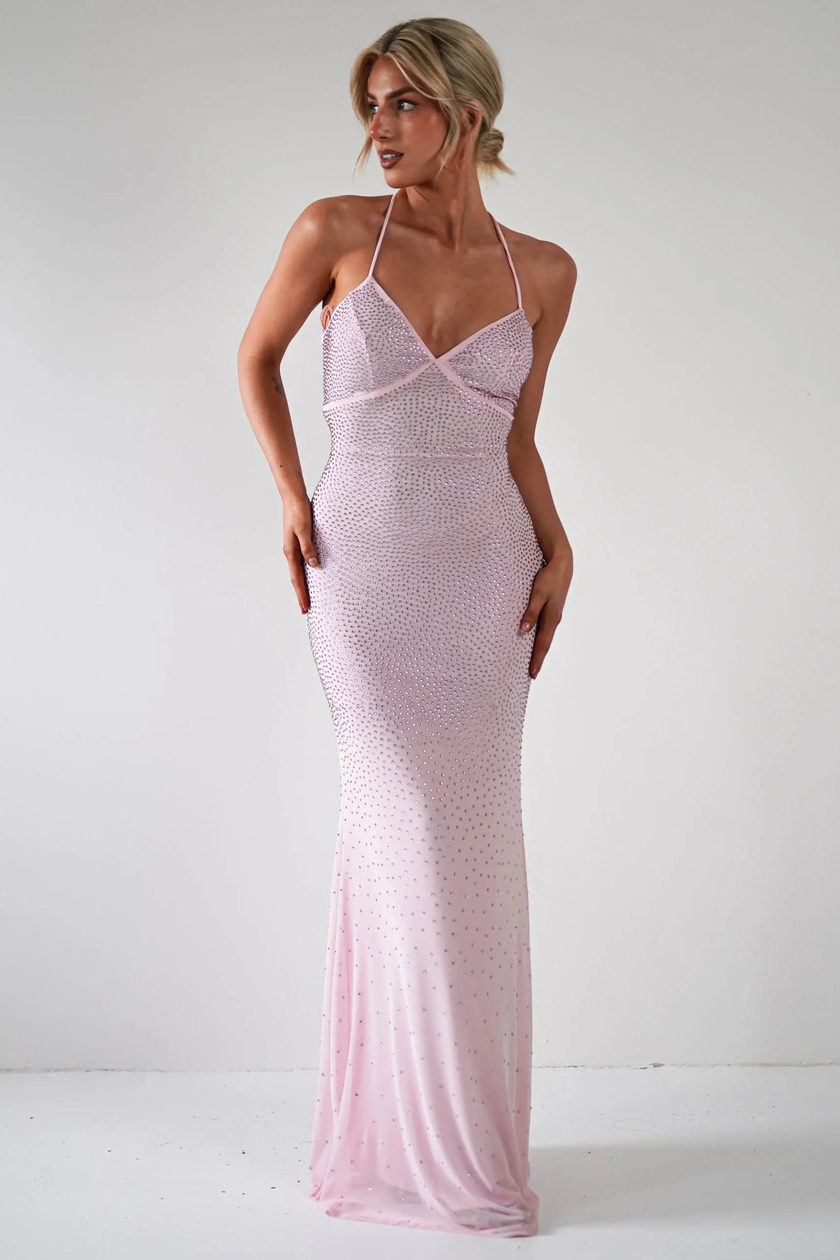 Online Cataleya Rhinestone Bodycon Gown | Pink Sommerkleider|Sommerkleider