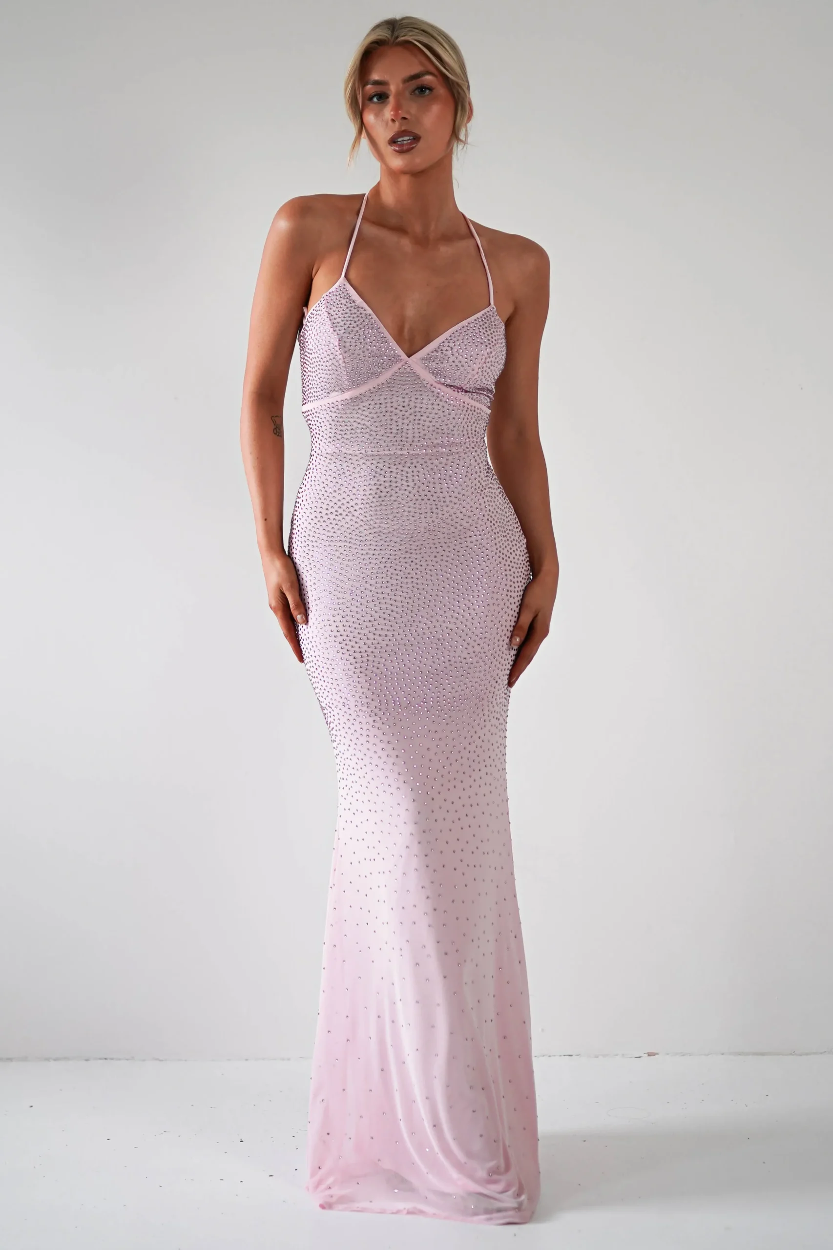 Online Cataleya Rhinestone Bodycon Gown | Pink Sommerkleider|Sommerkleider