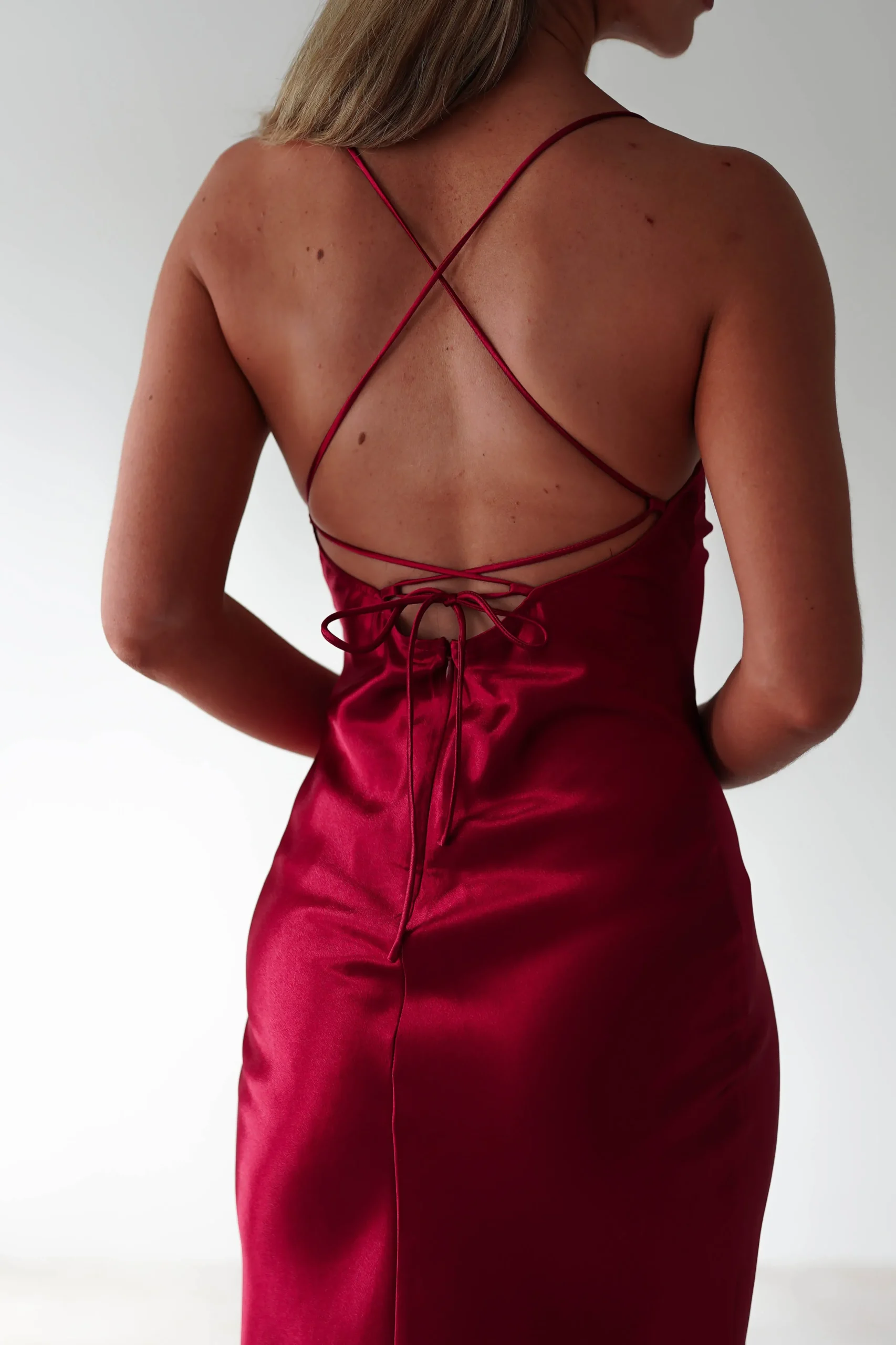 Outlet Celinee Satin Maxi Gown | Red Lange Kleider|Maxikleider