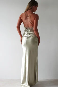 Discount Celinee Satin Maxi Gown | Sage Lange Kleider|Maxikleider