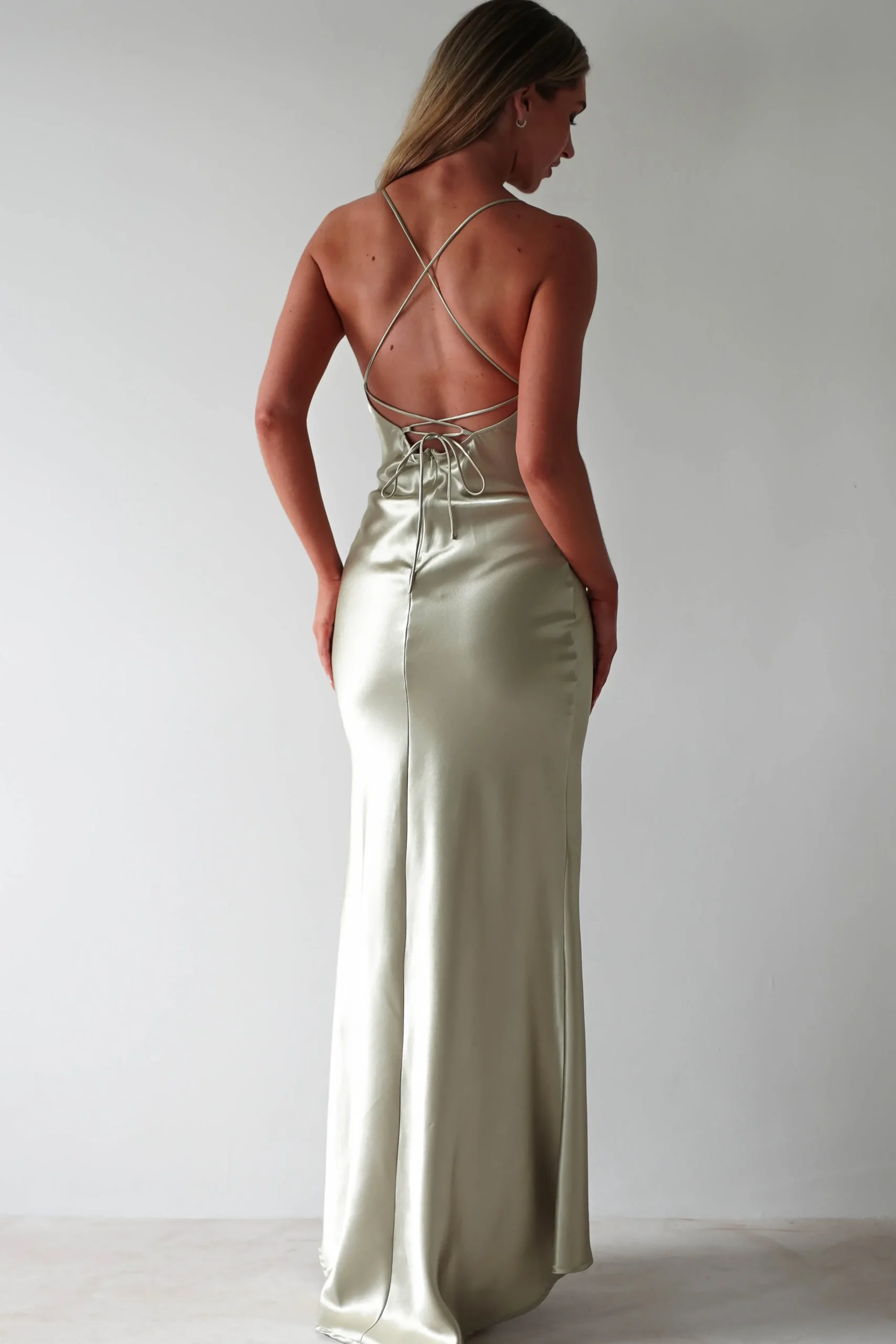 Discount Celinee Satin Maxi Gown | Sage Lange Kleider|Maxikleider