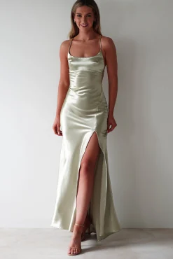 Discount Celinee Satin Maxi Gown | Sage Lange Kleider|Maxikleider