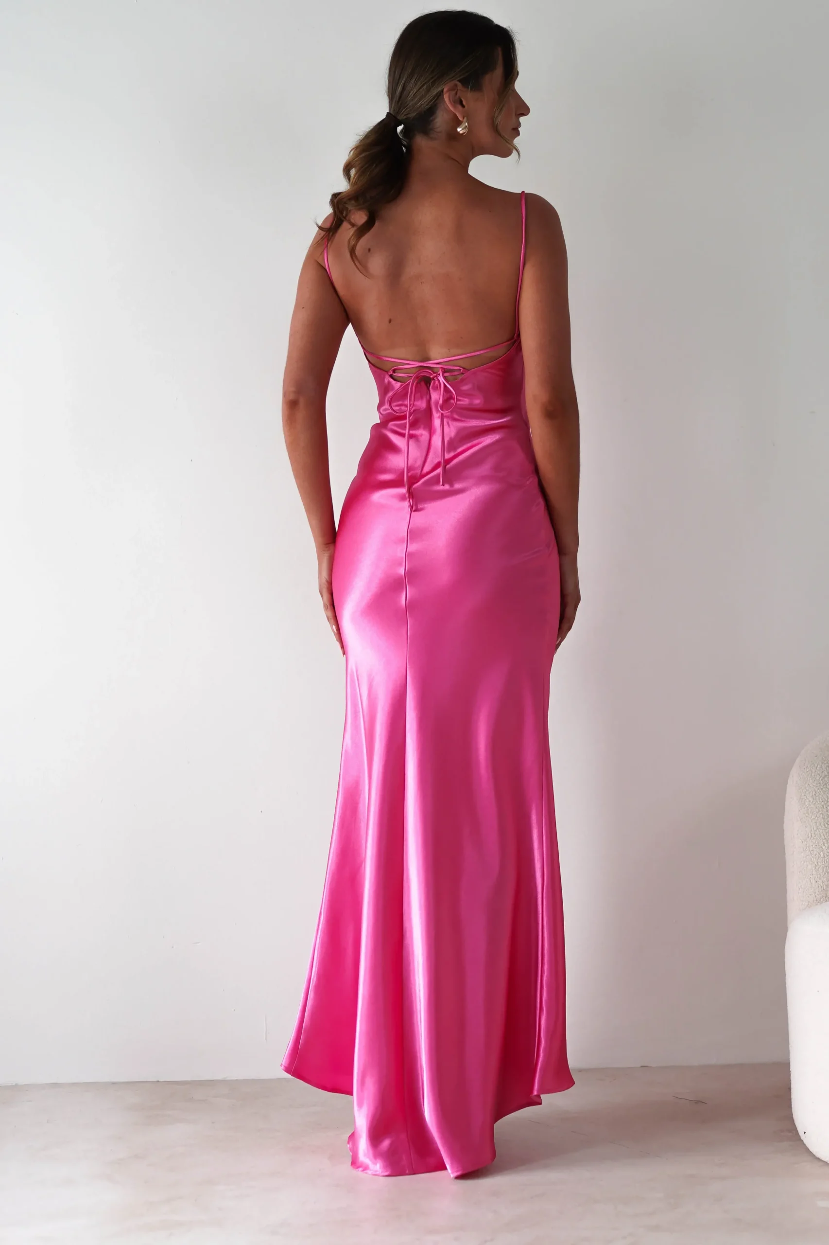 Best Celinee Satin Maxi Gown | Hot Pink Lange Kleider|Maxikleider