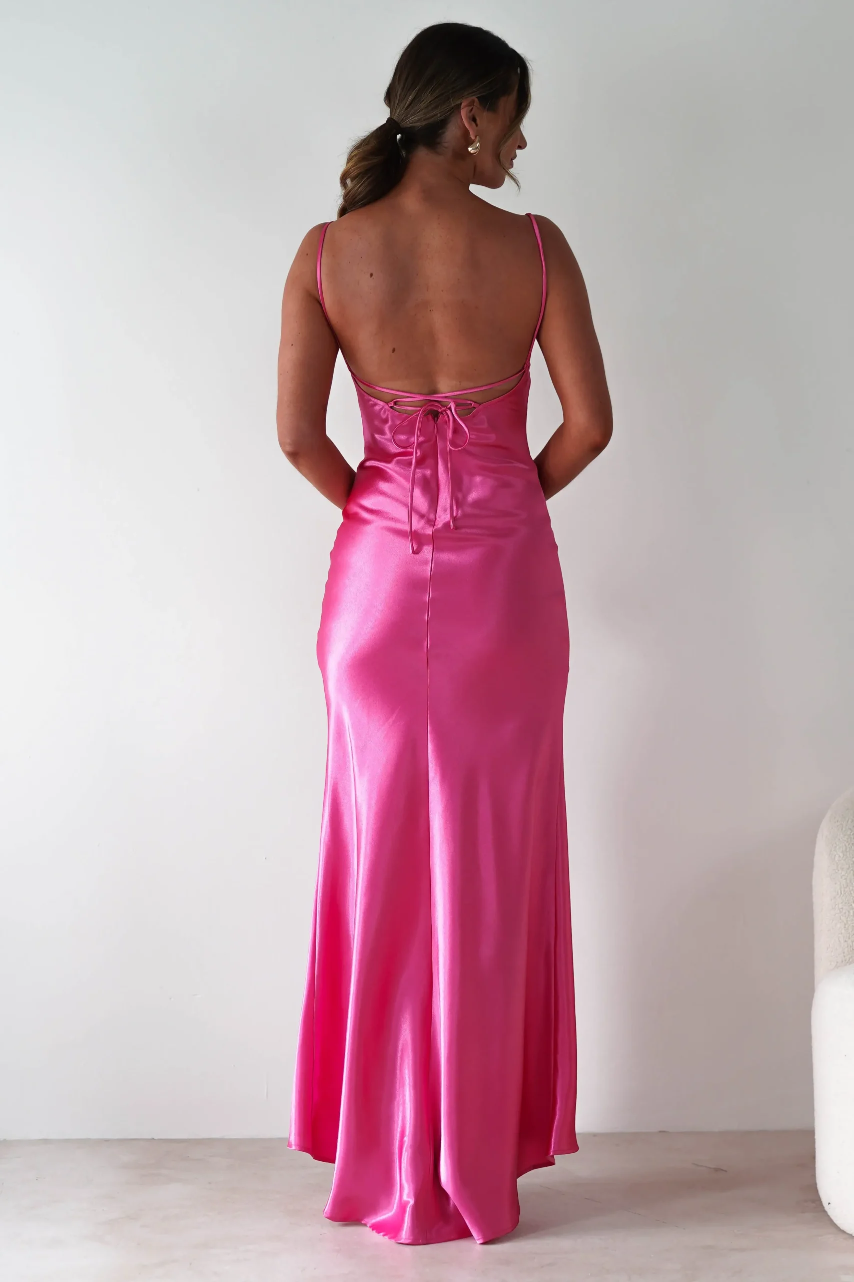 Best Celinee Satin Maxi Gown | Hot Pink Lange Kleider|Maxikleider