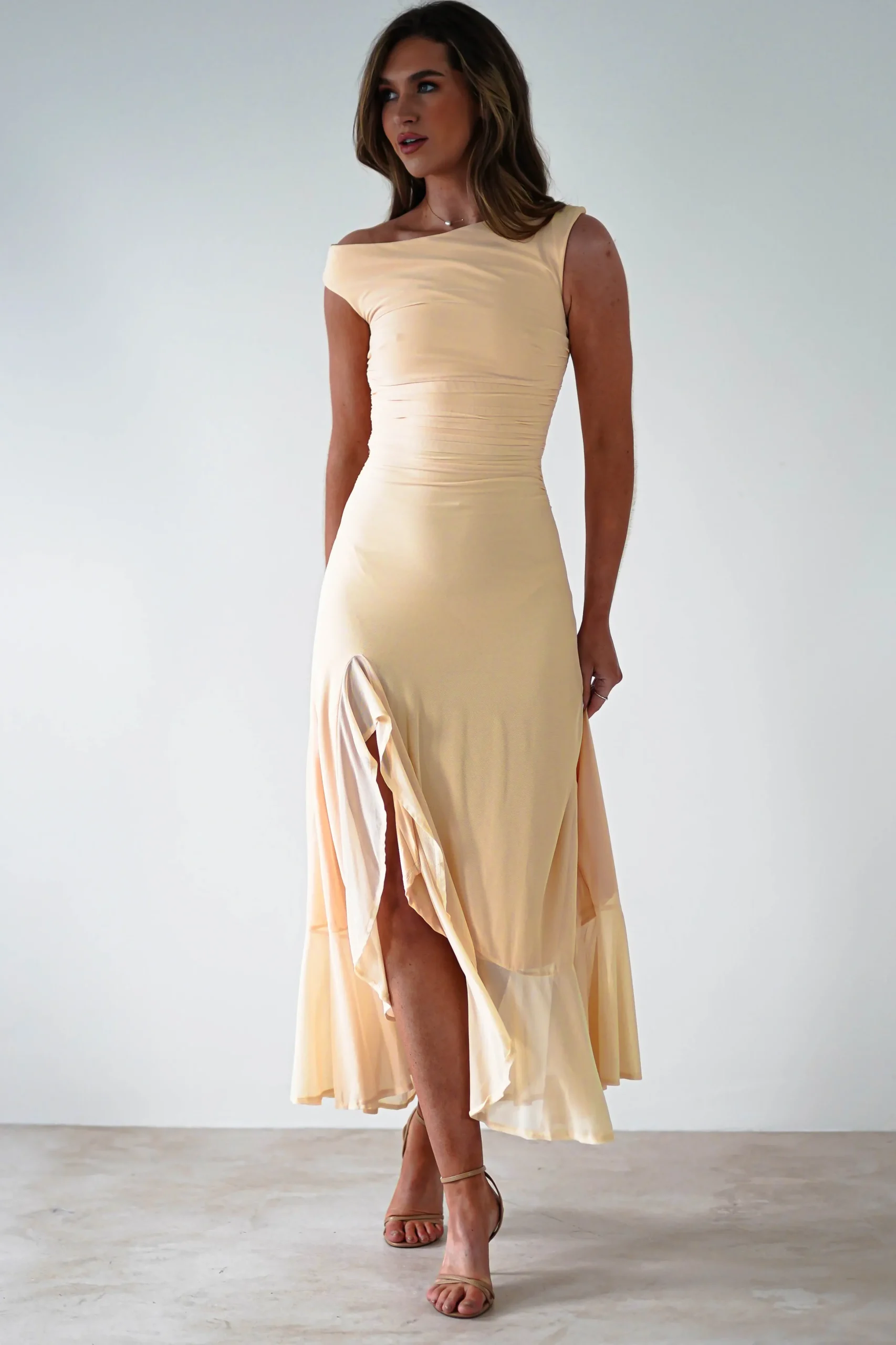 Best Cellinna Mesh Maxi Dress | Butter Cream Lange Kleider|Maxikleider