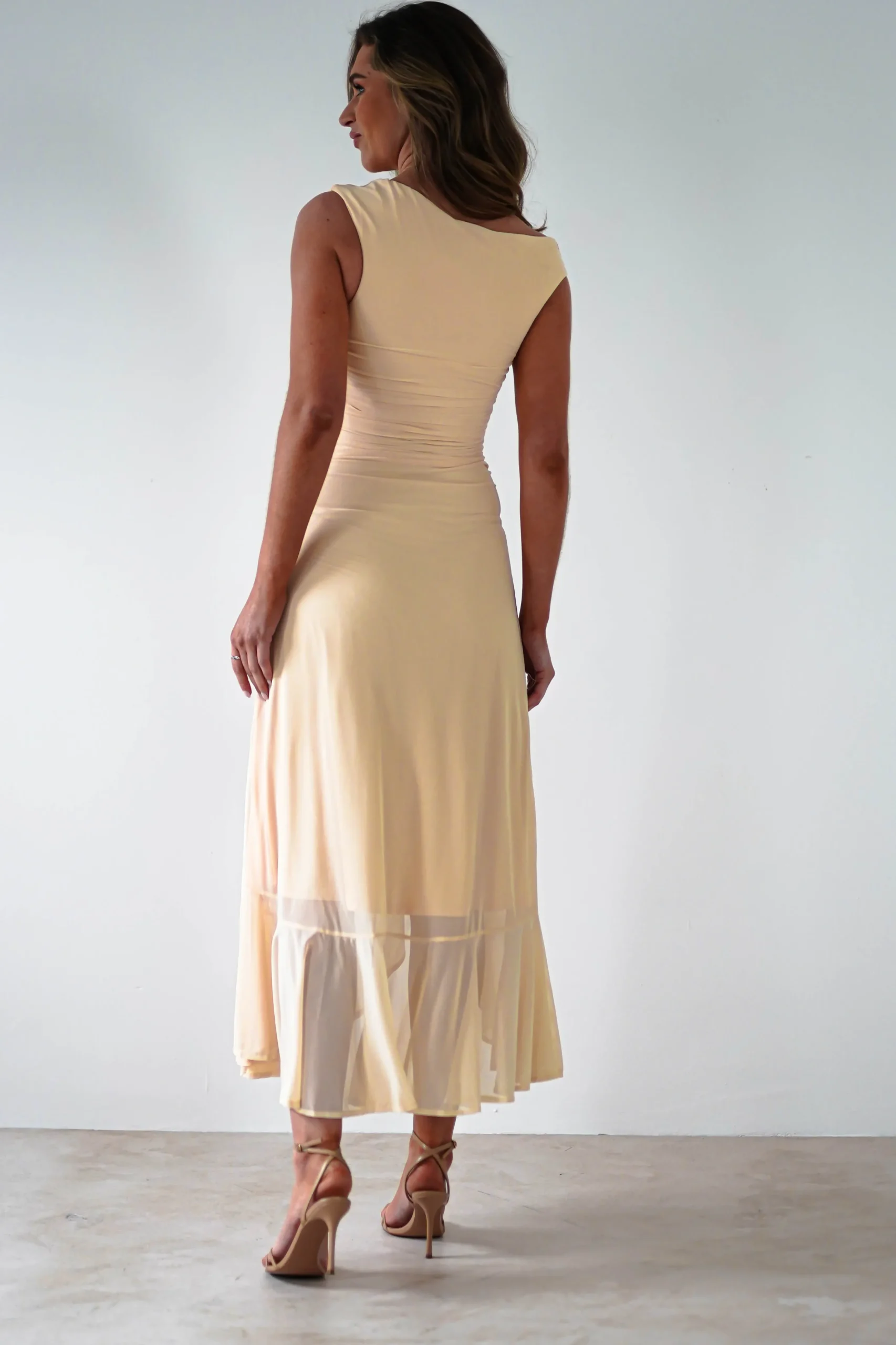 Best Cellinna Mesh Maxi Dress | Butter Cream Lange Kleider|Maxikleider