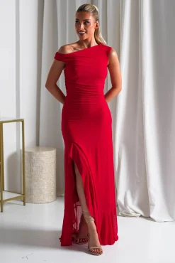 Online Cellinna Mesh Maxi Dress | Red Lange Kleider|Maxikleider