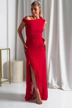 Online Cellinna Mesh Maxi Dress | Red Lange Kleider|Maxikleider
