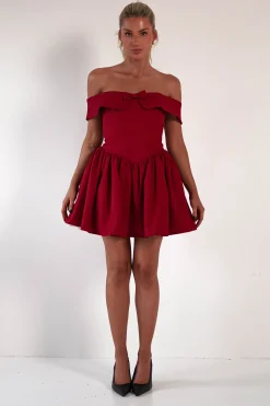 Sale Charlotte Corset Bow Mini Dress | Dark Red Kleider In Minilänge|Minikleider