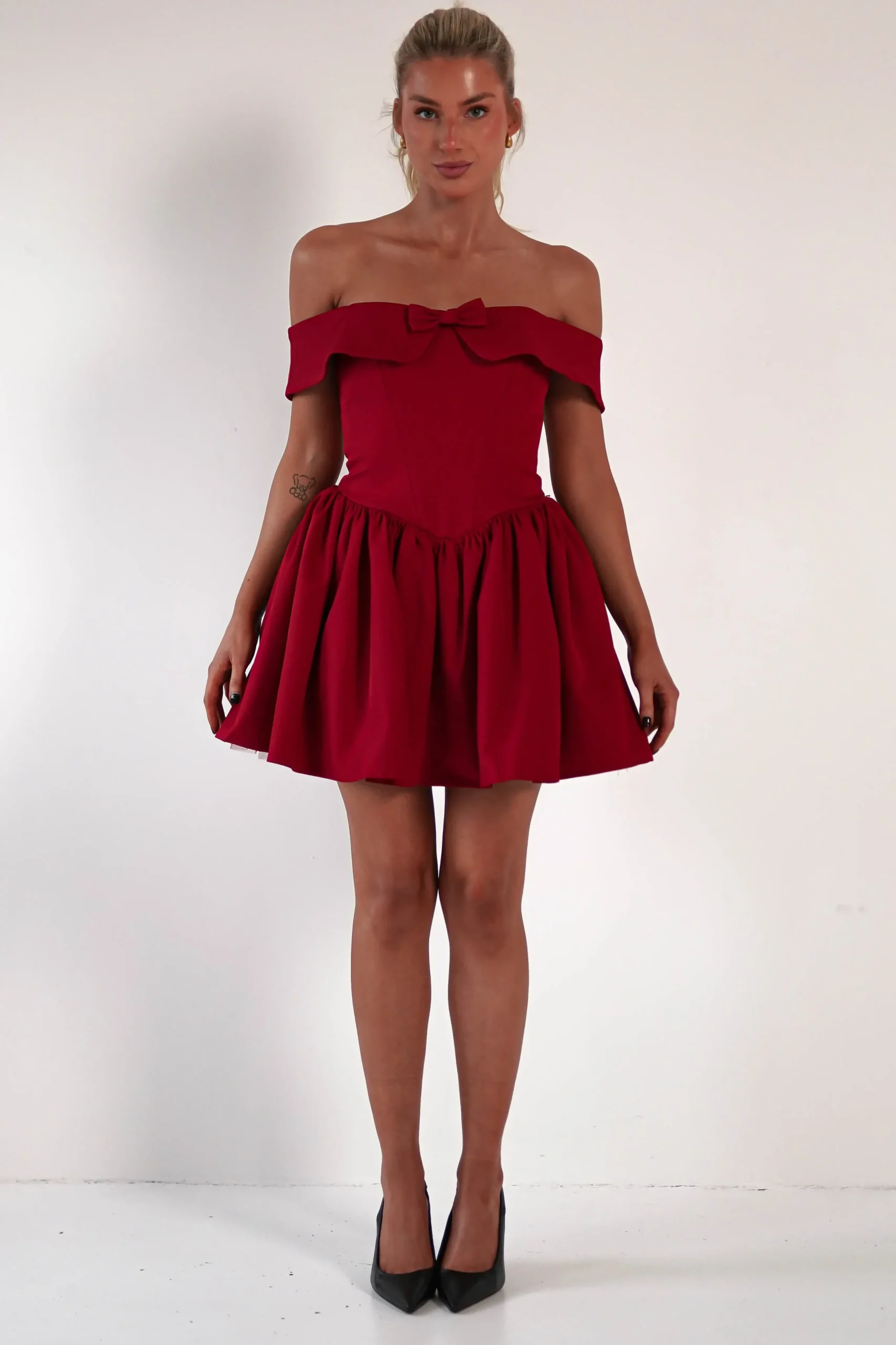 Sale Charlotte Corset Bow Mini Dress | Dark Red Kleider In Minilänge|Minikleider
