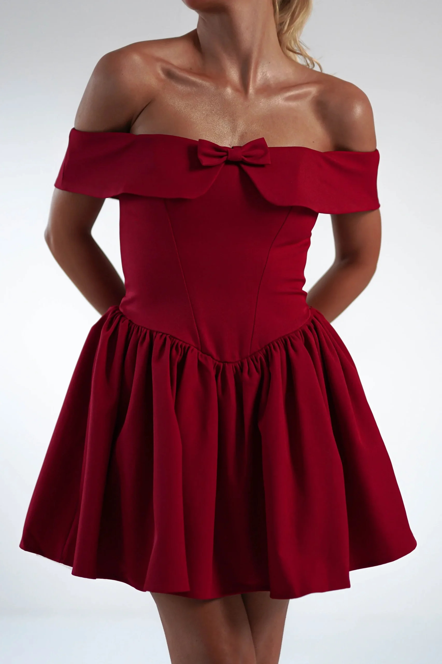 Sale Charlotte Corset Bow Mini Dress | Dark Red Kleider In Minilänge|Minikleider