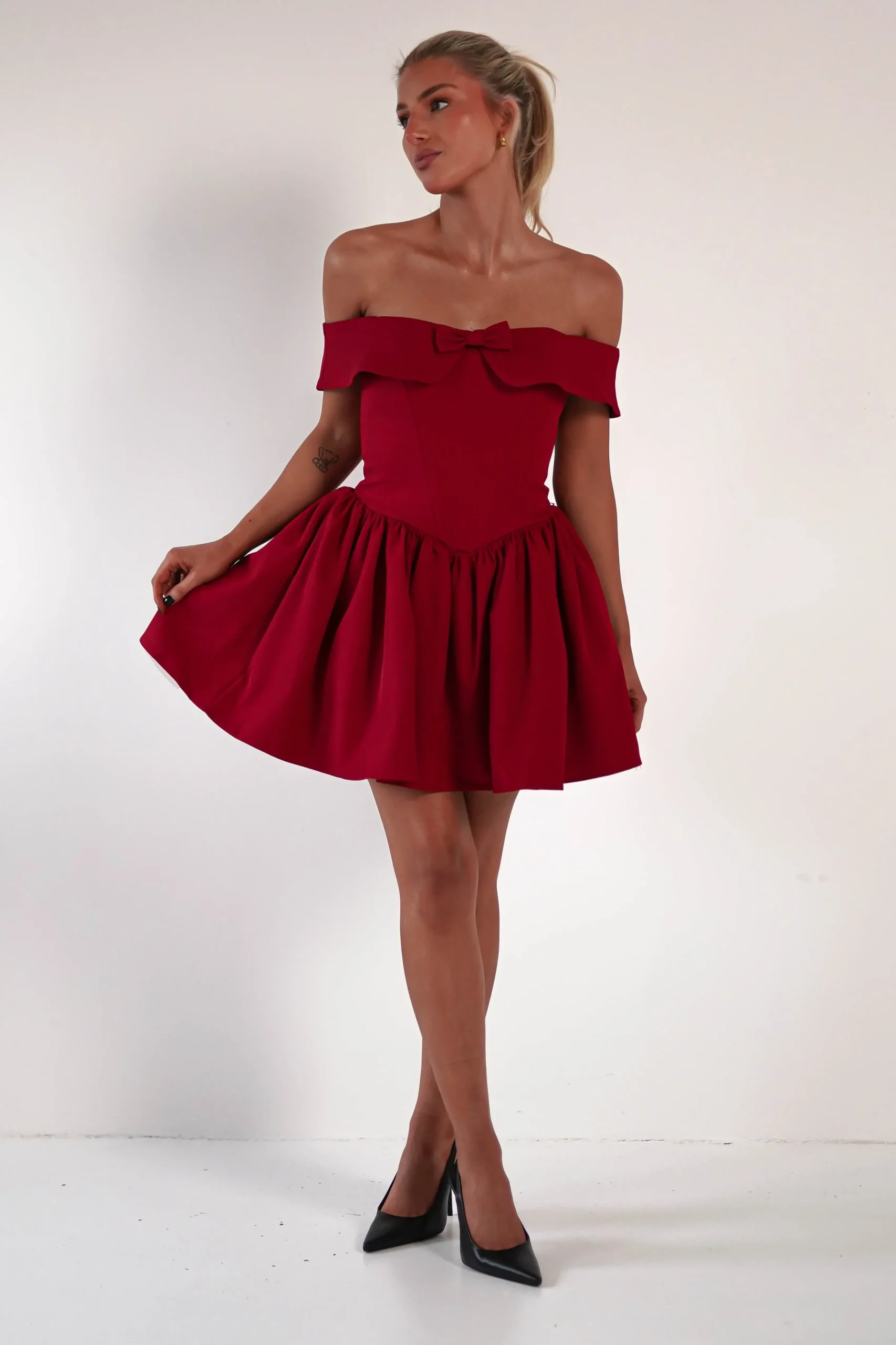 Sale Charlotte Corset Bow Mini Dress | Dark Red Kleider In Minilänge|Minikleider