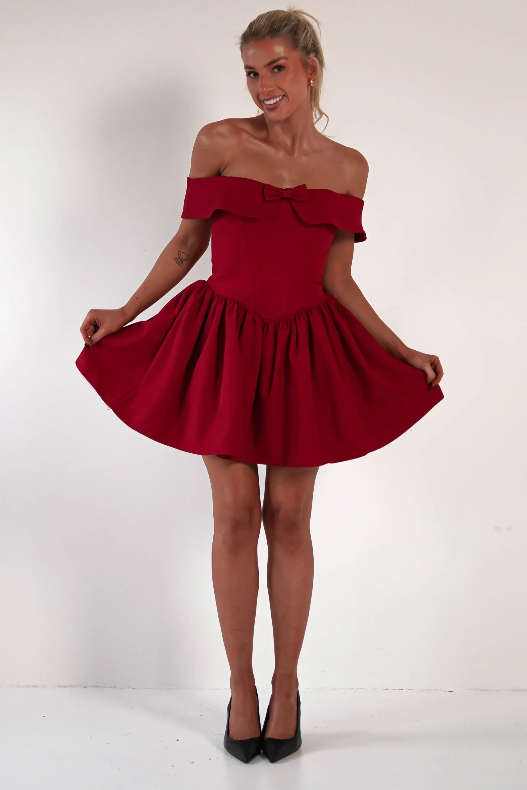 Sale Charlotte Corset Bow Mini Dress | Dark Red Kleider In Minilänge|Minikleider