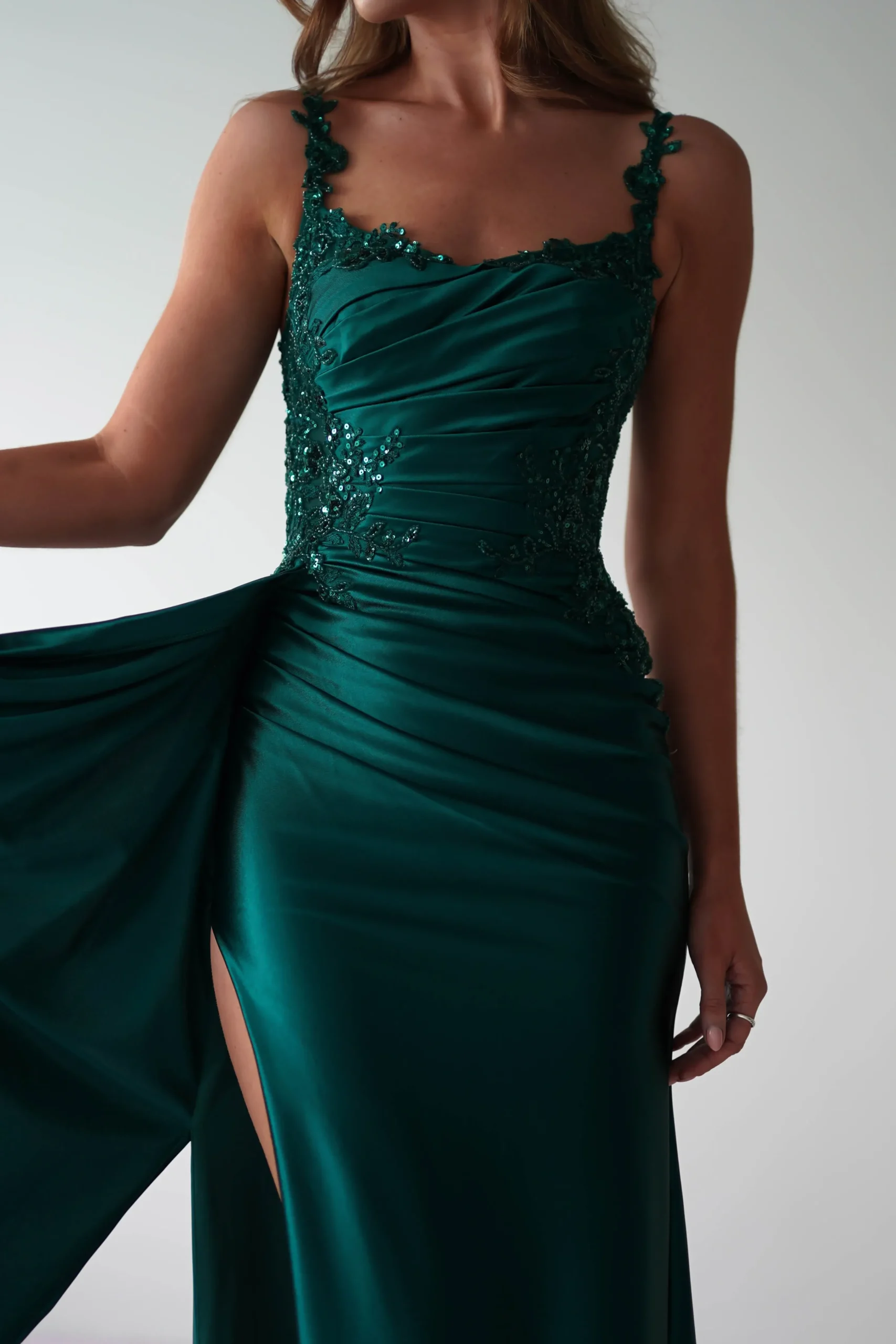 Clearance Cindy Pleated Bodice Gown | Emerald Green Kleider Für Besondere Anlässe|Ballkleider