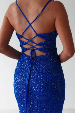 Fashion Clarisse Bodycon Sequin Gown | Royal Blue Lange Kleider|Maxikleider