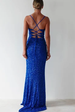 Fashion Clarisse Bodycon Sequin Gown | Royal Blue Lange Kleider|Maxikleider