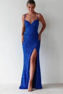 Fashion Clarisse Bodycon Sequin Gown | Royal Blue Lange Kleider|Maxikleider