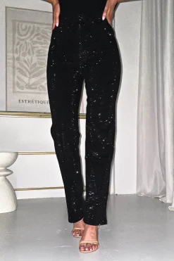 Hot Coleen Sparkle Diamante Jeans | Black Unterteile Und Röcke|Sommerkleider
