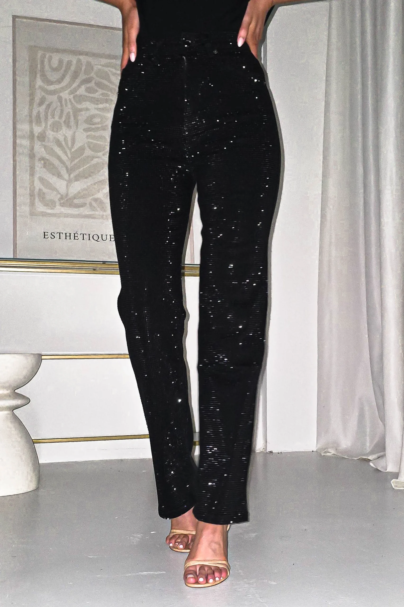 Hot Coleen Sparkle Diamante Jeans | Black Unterteile Und Röcke|Sommerkleider