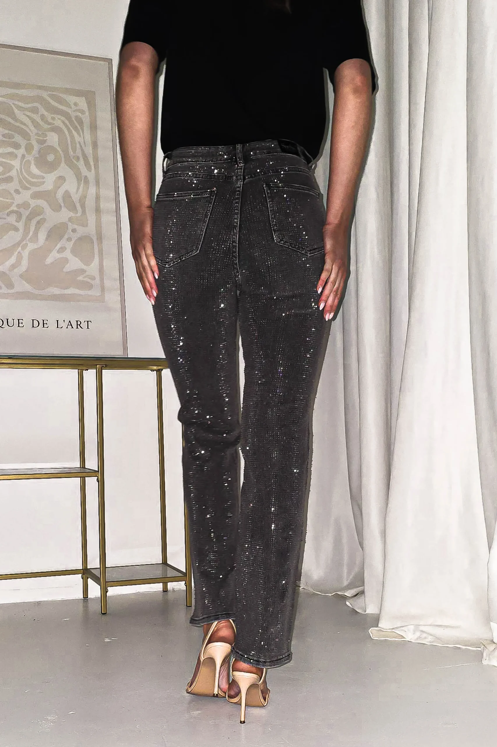 Fashion Coleen Sparkle Diamante Jeans | Grey Unterteile Und Röcke|Sommerkleider