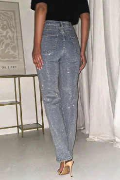 Clearance Coleen Sparkle Diamante Jeans | Light Blue Unterteile Und Röcke|Sommerkleider