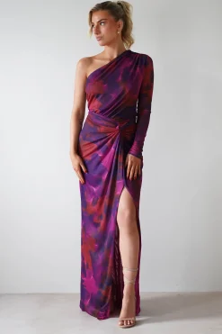 Discount Criselda Bodycon Gathered Maxi Dress | Mixed Print Lange Kleider|Maxikleider