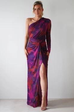 Discount Criselda Bodycon Gathered Maxi Dress | Mixed Print Lange Kleider|Maxikleider